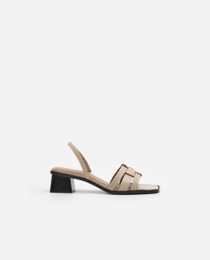 Beige Shoes Flattered Freja Leather Heels | UCATG50074