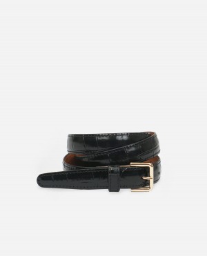 Black Accessories Flattered Barbara Belt Leather Accessories | YCAVQ56821