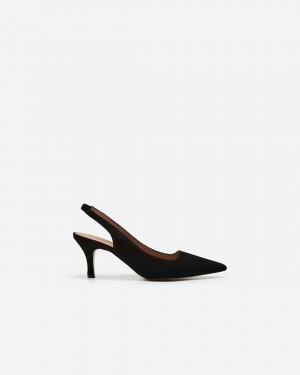 Black Shoes Flattered Franchesca Suede Heels | CAQAV30275