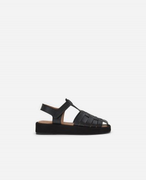 Black Shoes Flattered Gigi Leather Sandals | FCAHY71106