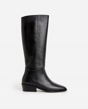 Black Shoes Flattered Robyn Leather Boots | SCANY68326