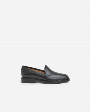 Black Shoes Flattered Sanna Leather Loafers | CAJVR59530