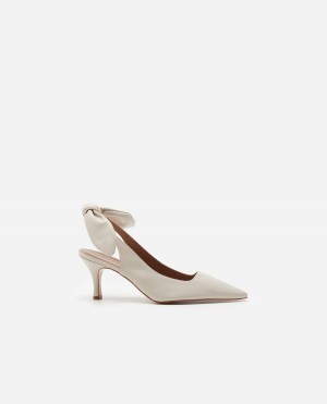 White Shoes Flattered Franchesca Leather Heels | CAICD41284