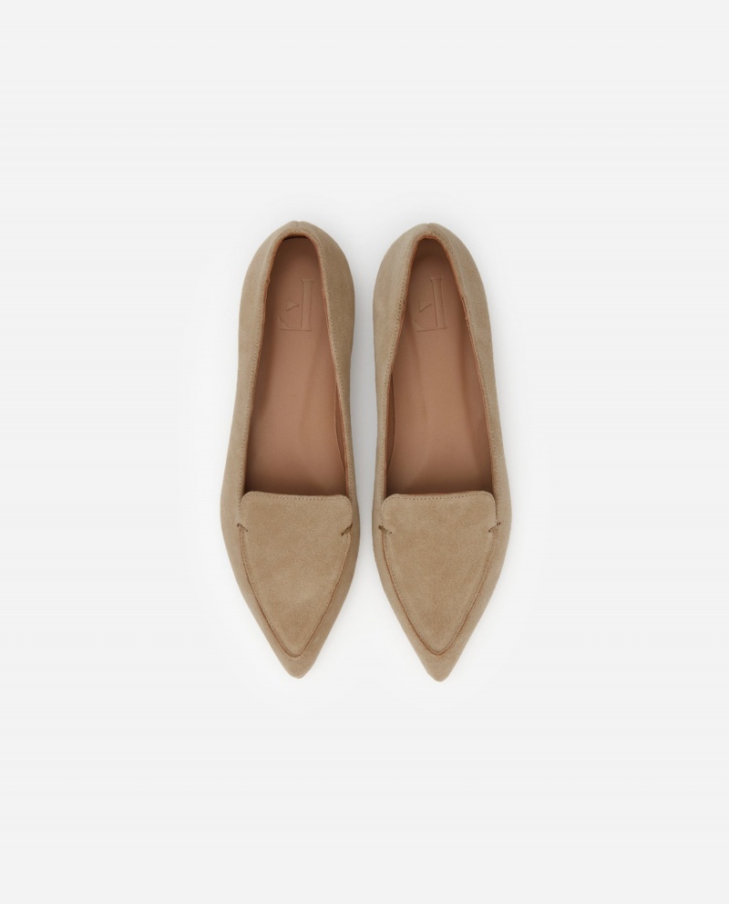 Beige Shoes Flattered Alex Suede Loafers | CAXMI56997