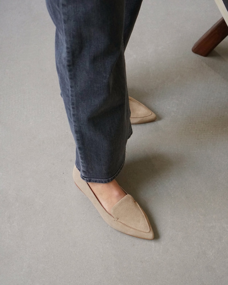 Beige Shoes Flattered Alex Suede Loafers | CAXMI56997