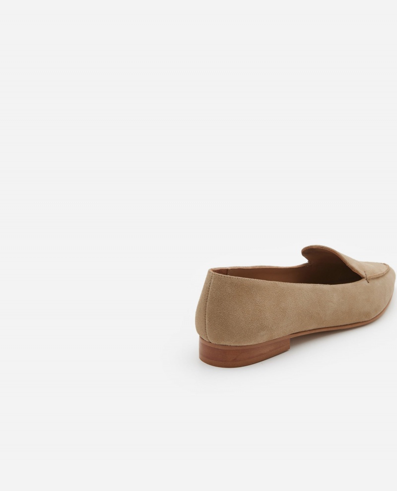 Beige Shoes Flattered Alex Suede Loafers | CAXMI56997