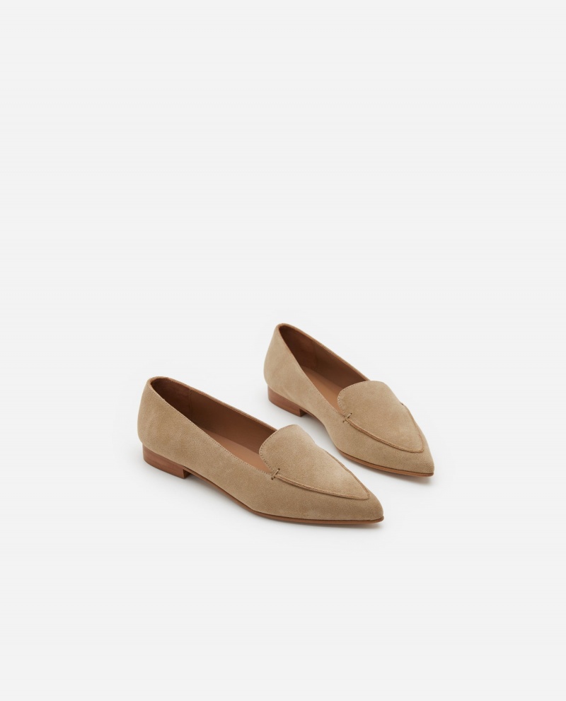 Beige Shoes Flattered Alex Suede Loafers | CAXMI56997