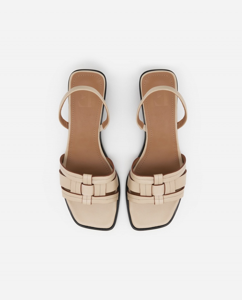 Beige Shoes Flattered Freja Leather Heels | UCATG50074