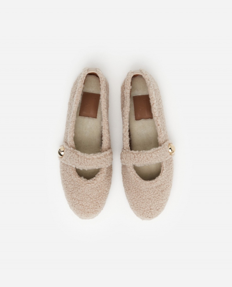 Beige Shoes Flattered Norah Teddy Indoor Shoes | CAZDE72876