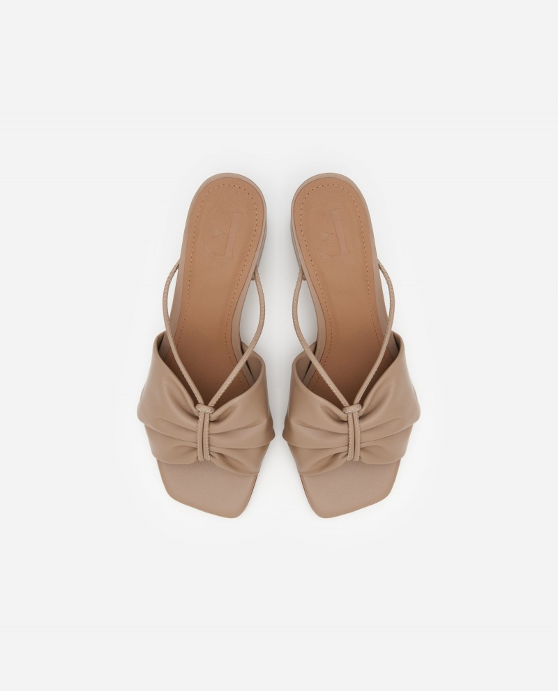 Beige Shoes Flattered Olivia Leather Heels | CAEAH36979