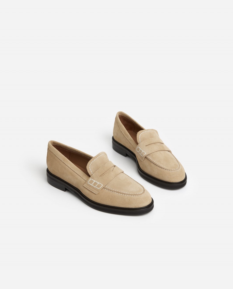 Beige Shoes Flattered Sara Suede Loafers | CACVG55875