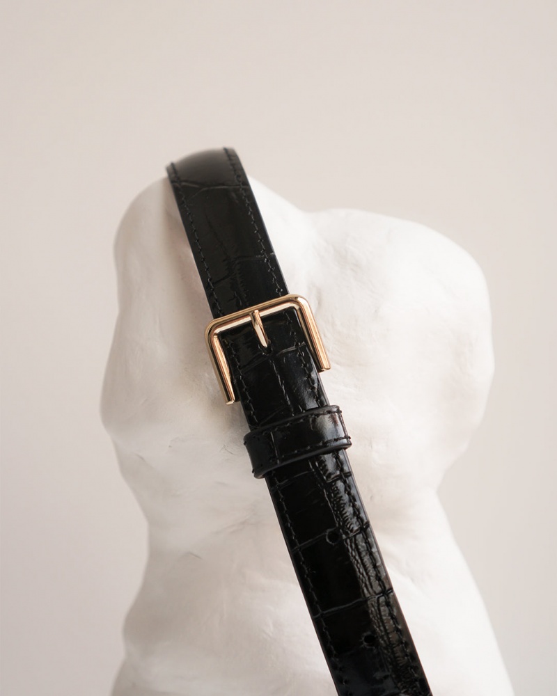 Black Accessories Flattered Barbara Belt Leather Accessories | YCAVQ56821