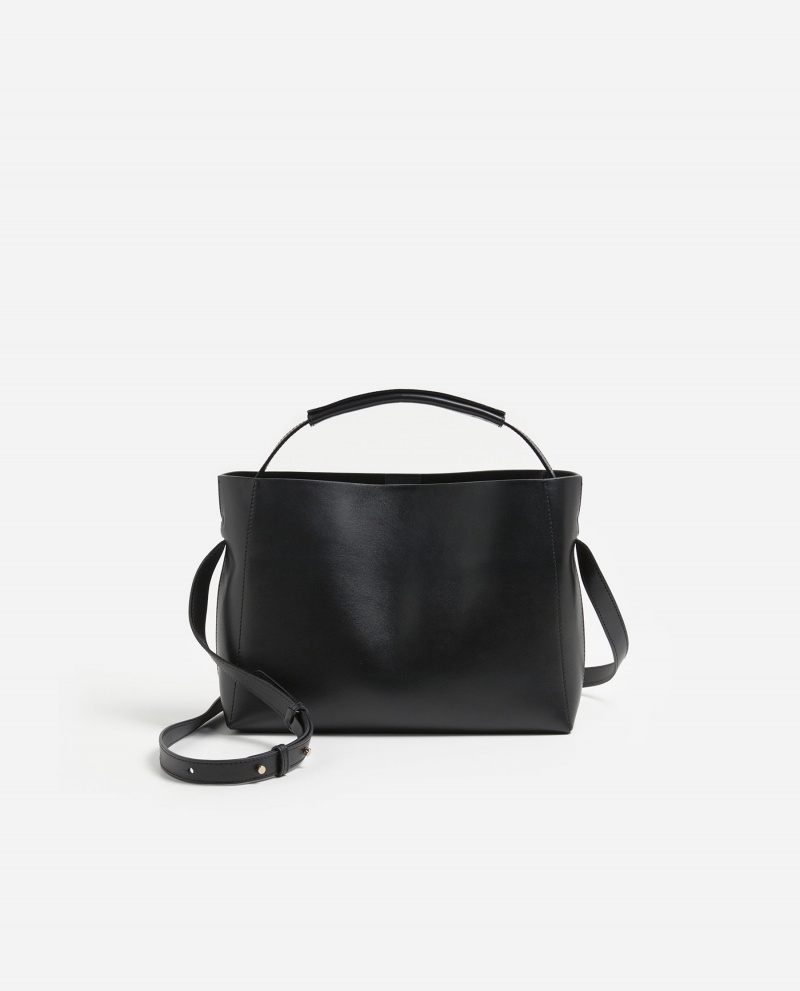 Black Accessories Flattered Hedda Midi Handbag Leather Bags | CAXMI14203