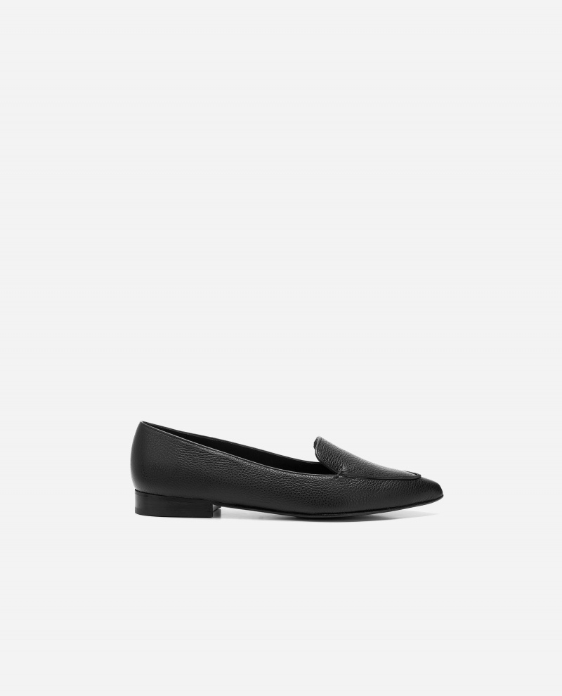 Black Shoes Flattered Alex Leather Loafers | CAQCS93005