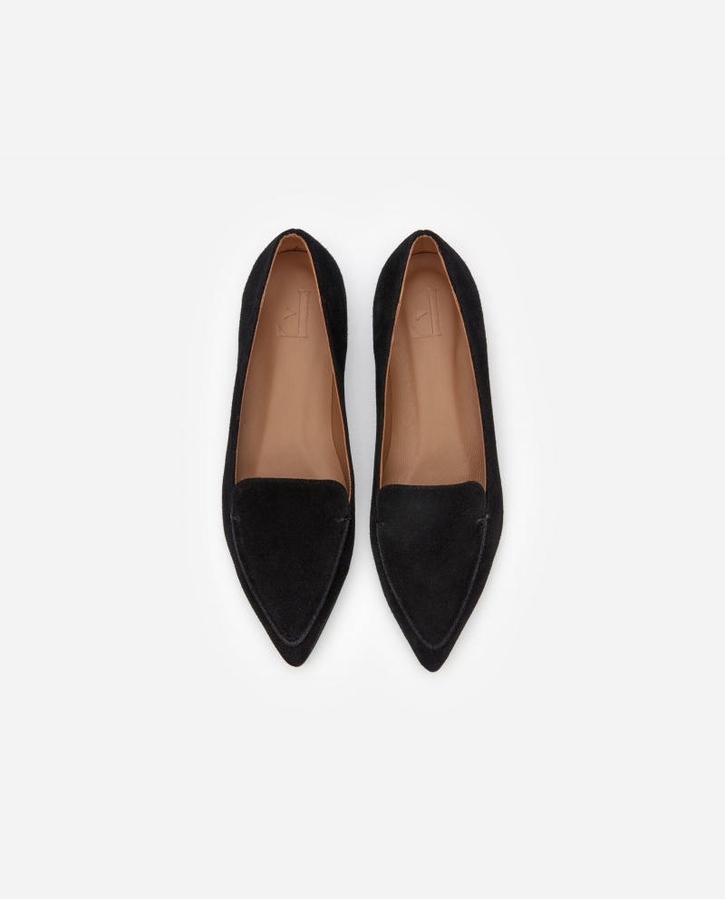 Black Shoes Flattered Alex Suede Loafers | PCAER38069