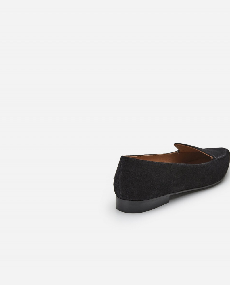 Black Shoes Flattered Alex Suede Loafers | PCAER38069