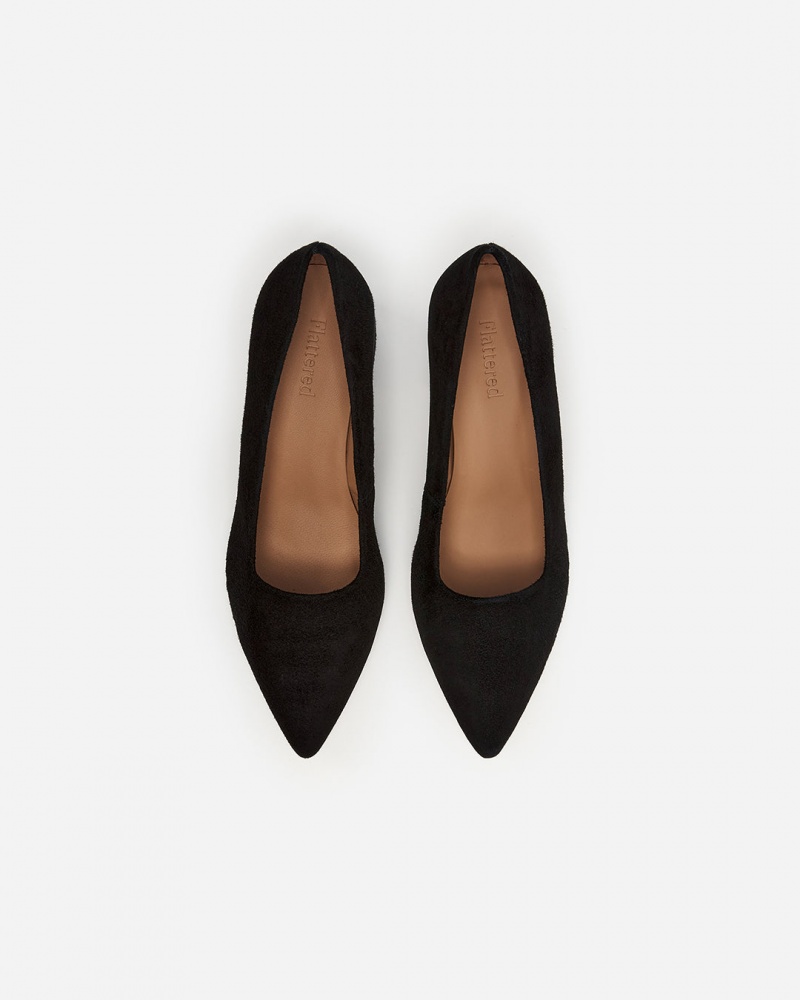 Black Shoes Flattered Alison Suede Heels | CAXBR19682