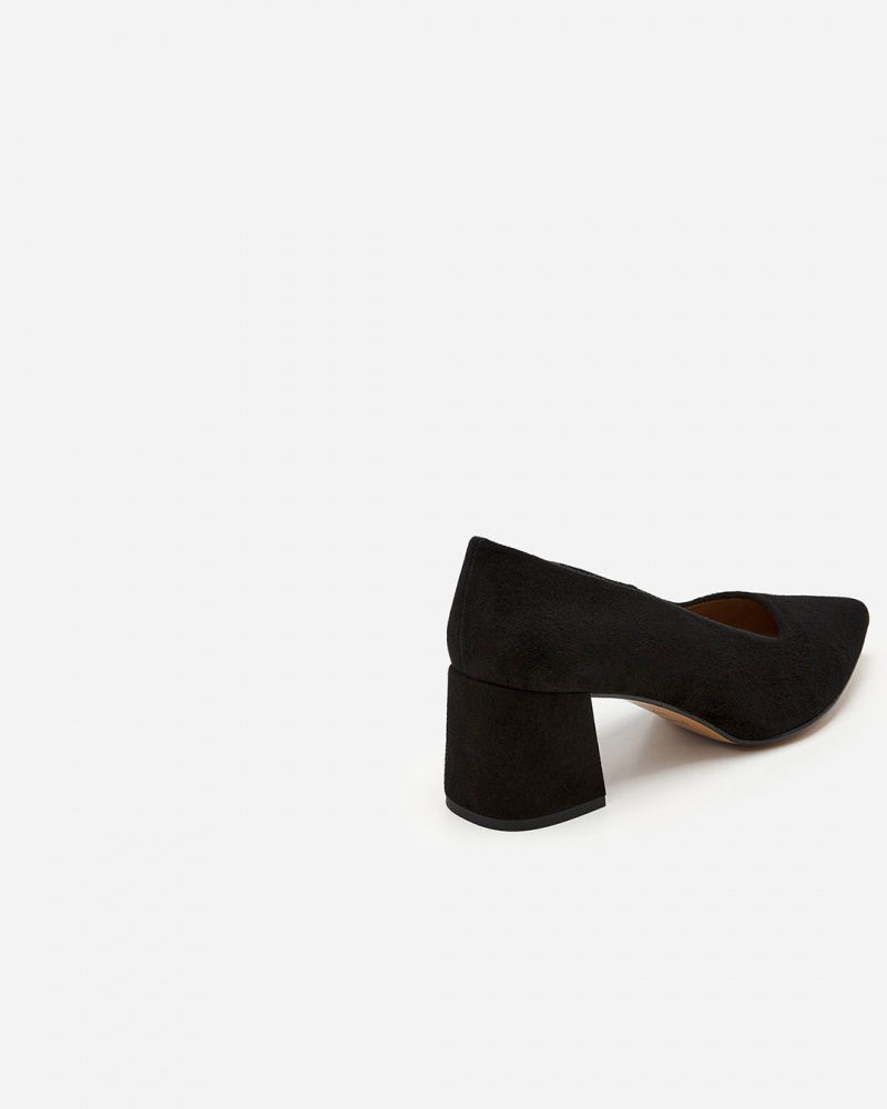 Black Shoes Flattered Alison Suede Heels | CAXBR19682