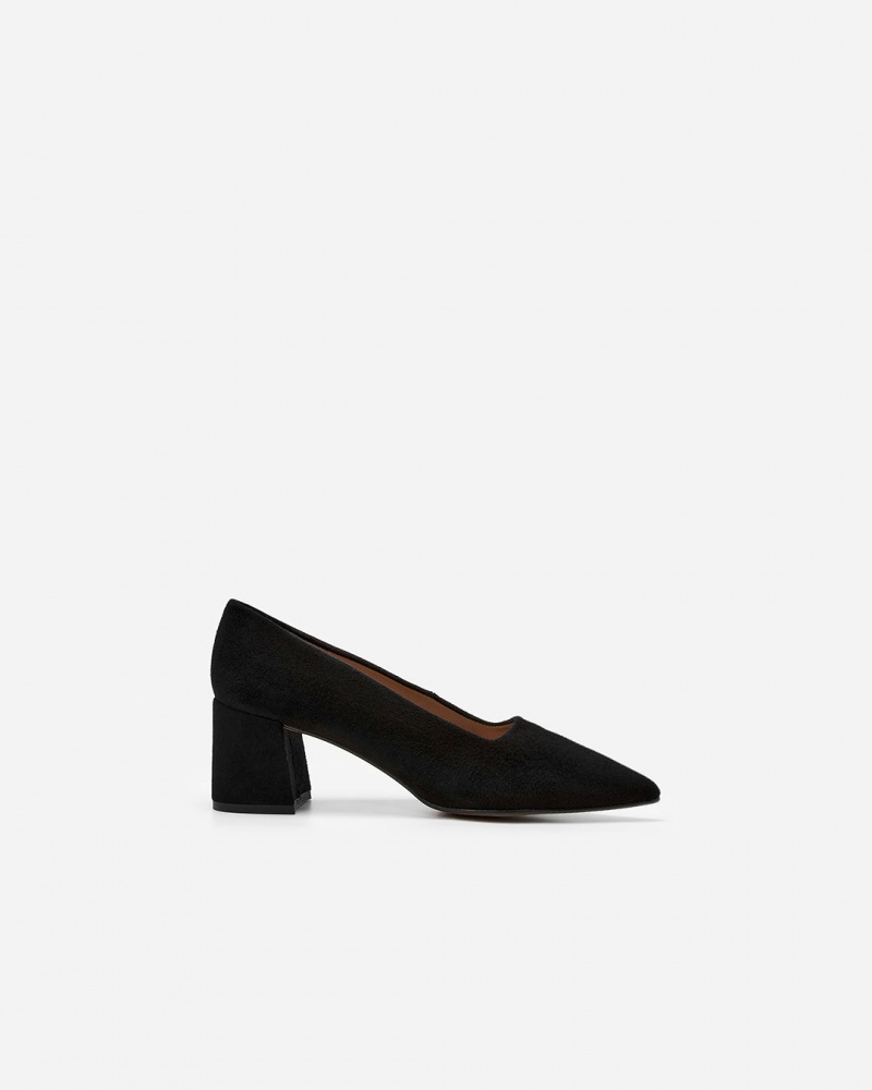 Black Shoes Flattered Alison Suede Heels | CAXBR19682