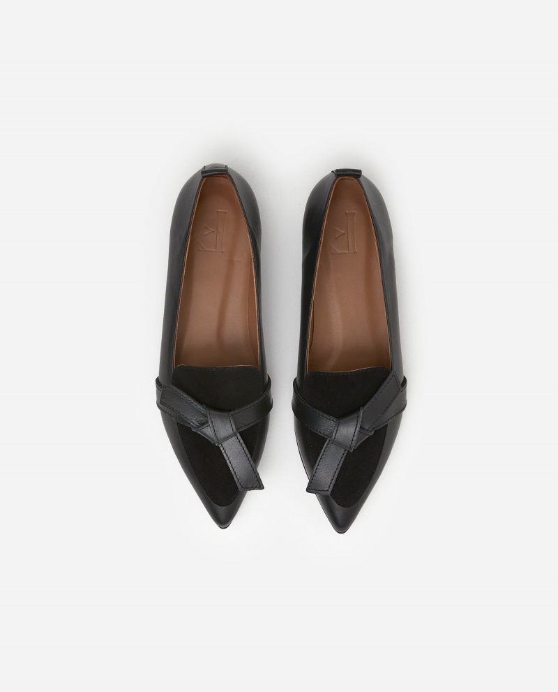 Black Shoes Flattered Ally Leather/Suede Loafers | CAEAH77144