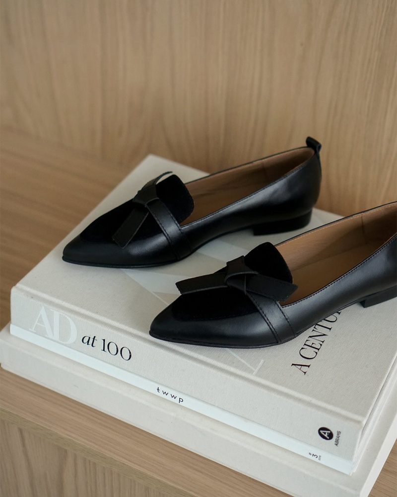 Black Shoes Flattered Ally Leather/Suede Loafers | CAEAH77144