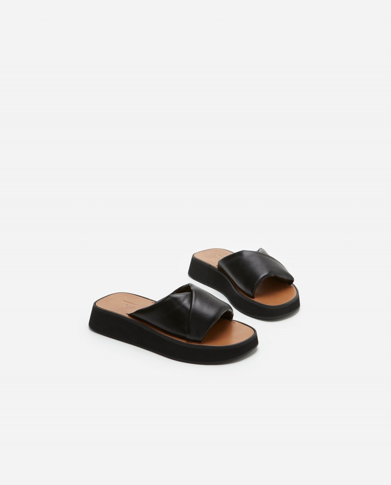 Black Shoes Flattered Bea Leather Sandals | TCAPQ41202