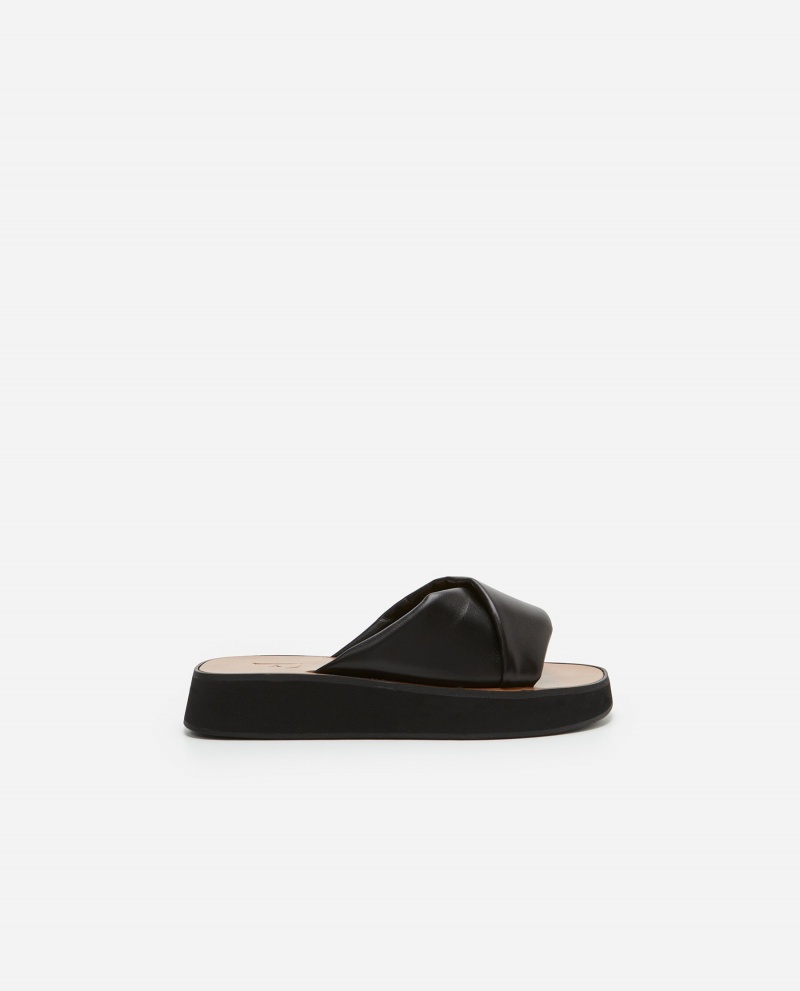 Black Shoes Flattered Bea Leather Sandals | TCAPQ41202