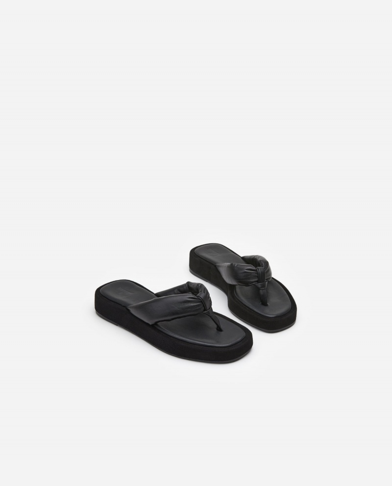 Black Shoes Flattered Blair Leather Sandals | CAZPD94660