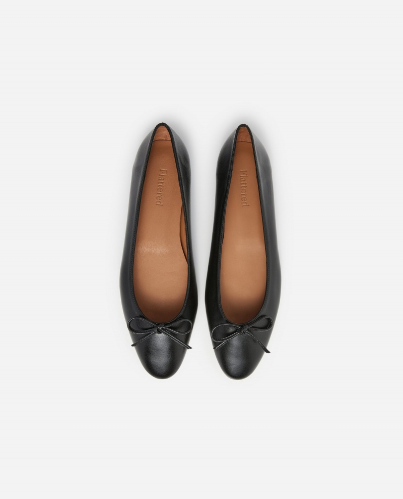 Black Shoes Flattered Bodil Leather Ballet Flats | CAQCS27564