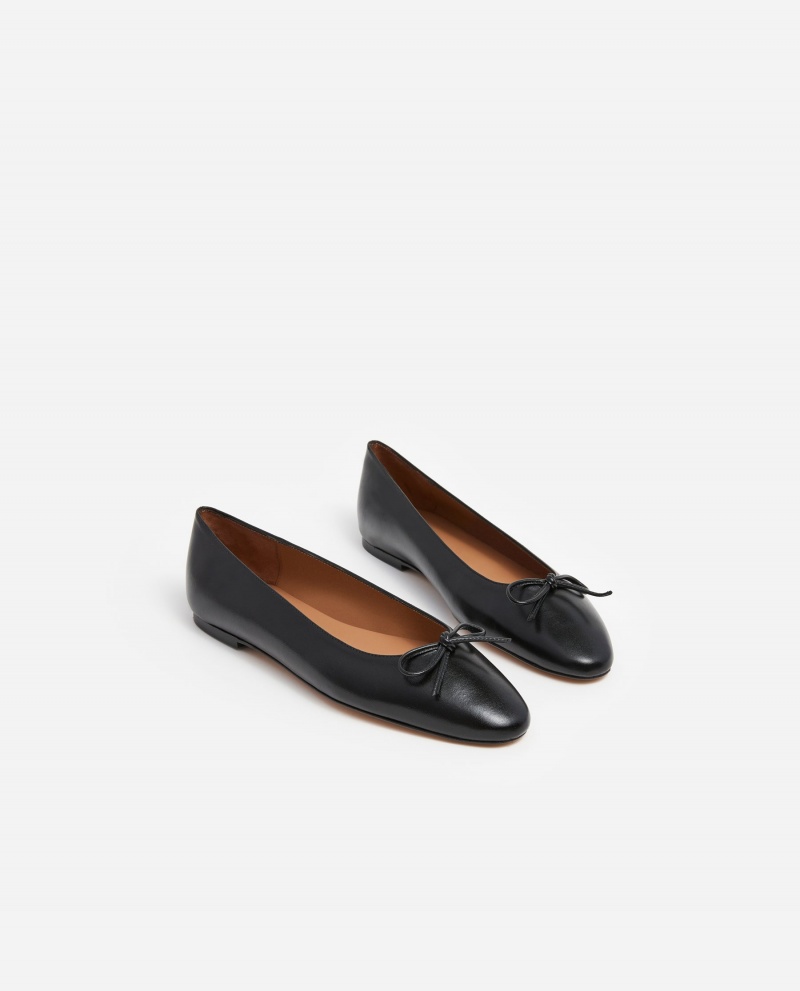 Black Shoes Flattered Bodil Leather Ballet Flats | CAQCS27564