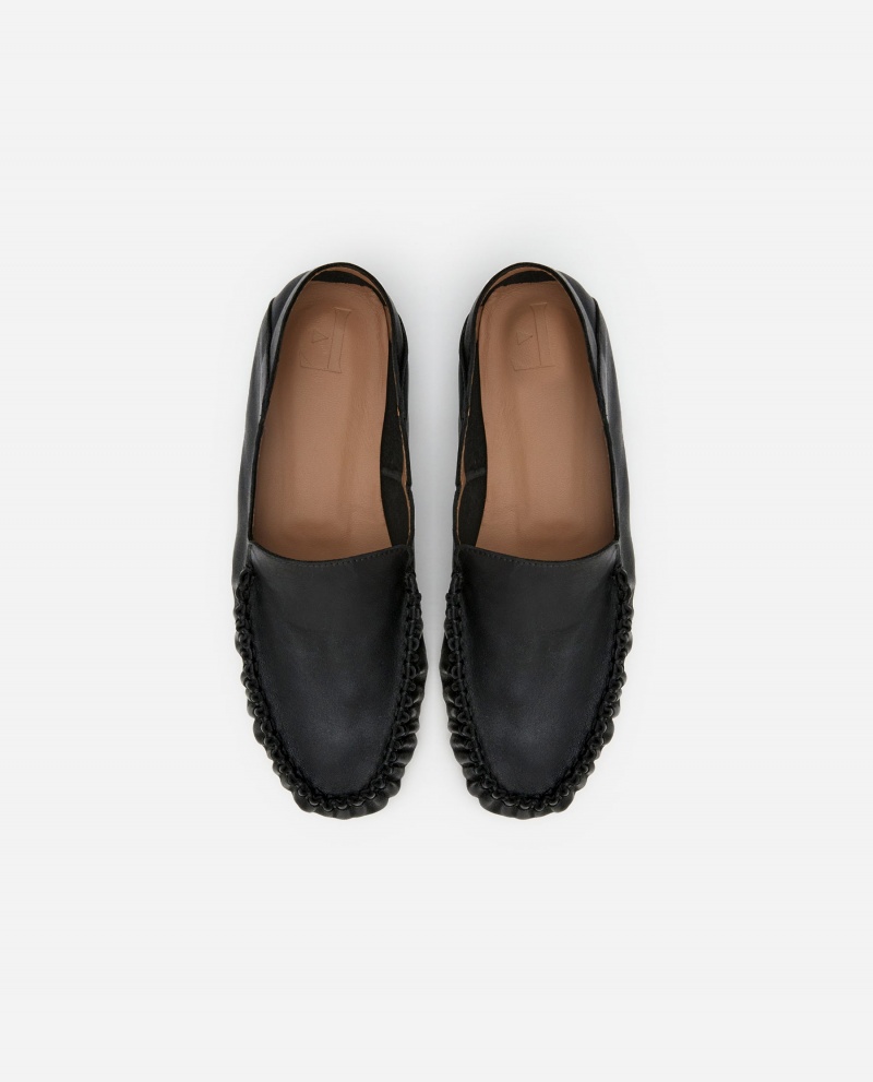 Black Shoes Flattered Bon Bon Leather Loafers | TCAWZ64818