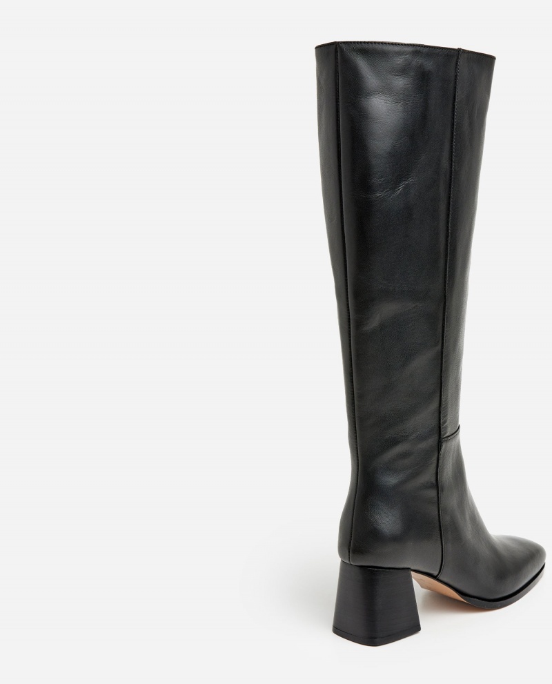 Black Shoes Flattered Colette Leather Boots | MCAHR37026