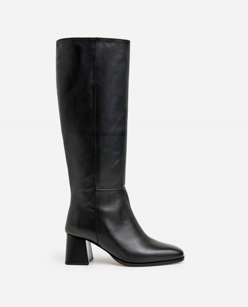 Black Shoes Flattered Colette Leather Boots | MCAHR37026