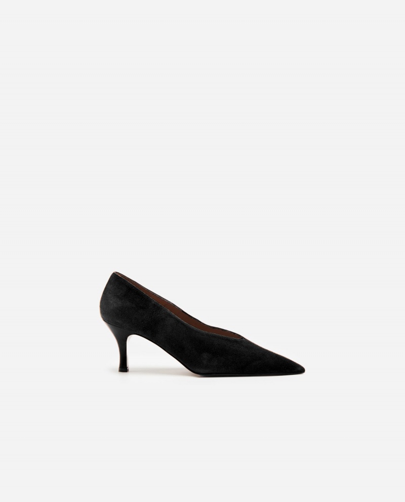 Black Shoes Flattered Fabienne Suede Heels | ECAVG67291