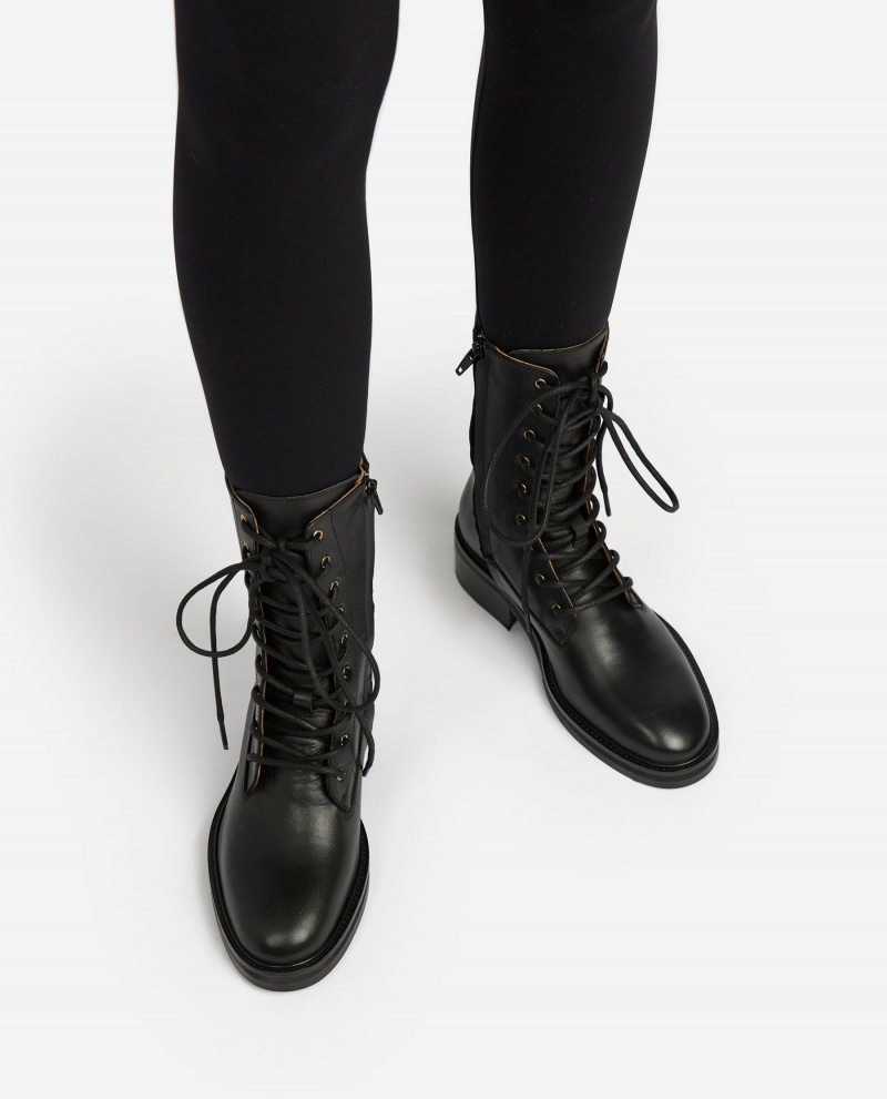 Black Shoes Flattered Felicia Leather Boots | XCAGW75563