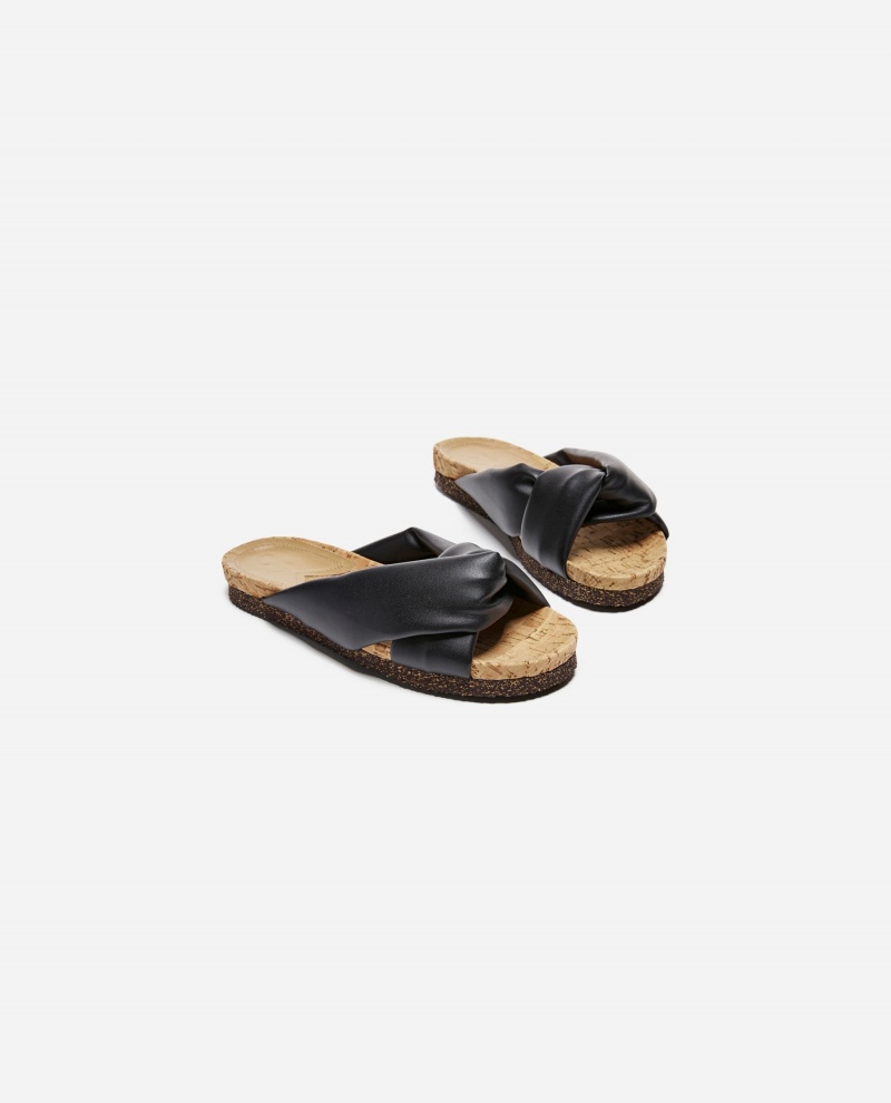 Black Shoes Flattered Lou Vegan Material Sandals | CAQCS58897