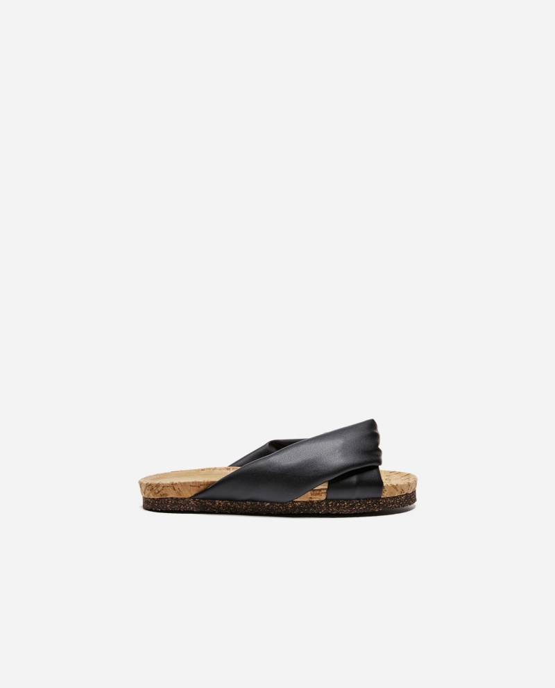 Black Shoes Flattered Lou Vegan Material Sandals | CAQCS58897