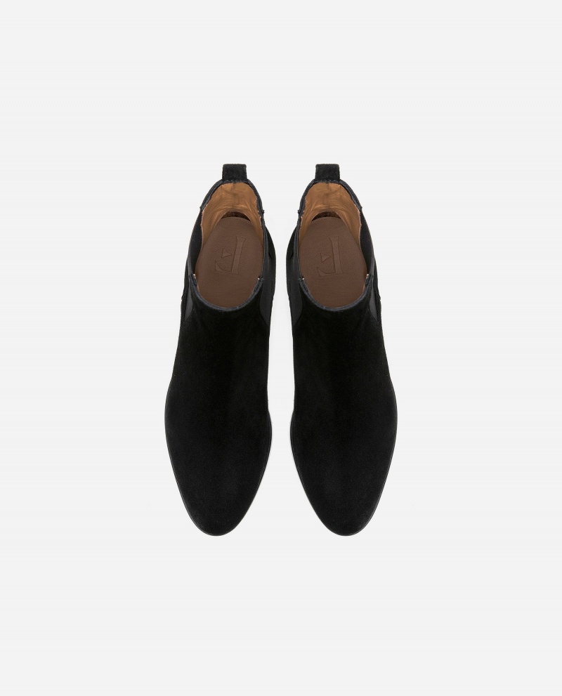 Black Shoes Flattered Lucile Suede Boots | GCACA23193