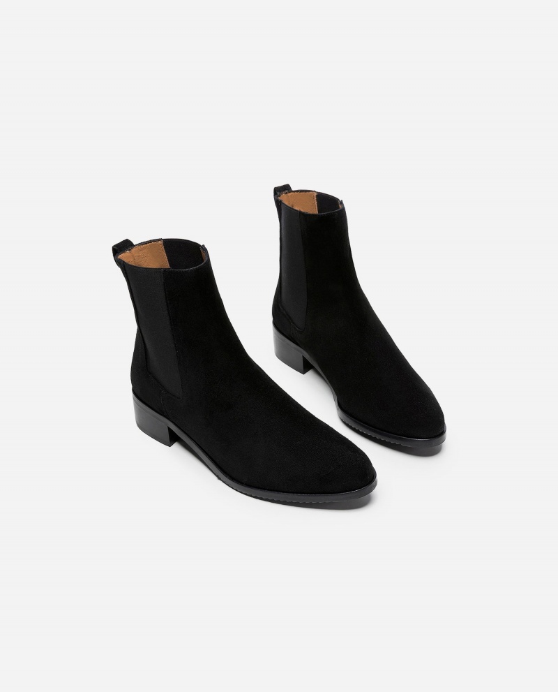 Black Shoes Flattered Lucile Suede Boots | GCACA23193