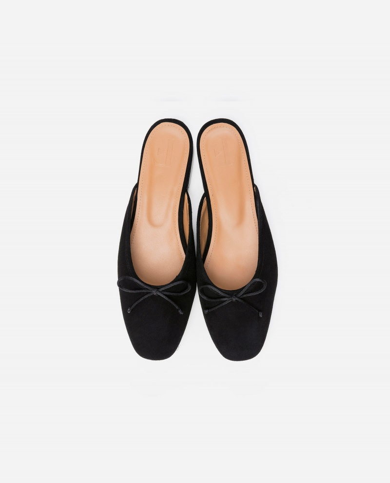 Black Shoes Flattered Malva Suede Ballet Flats | CACIF30555