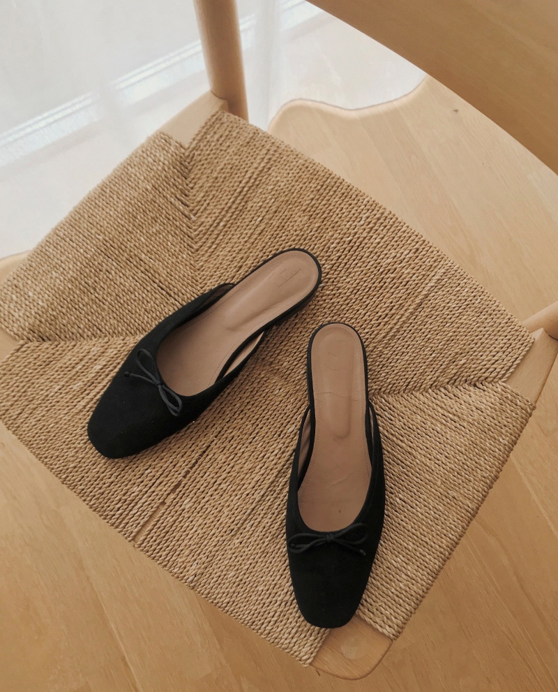 Black Shoes Flattered Malva Suede Ballet Flats | CACIF30555