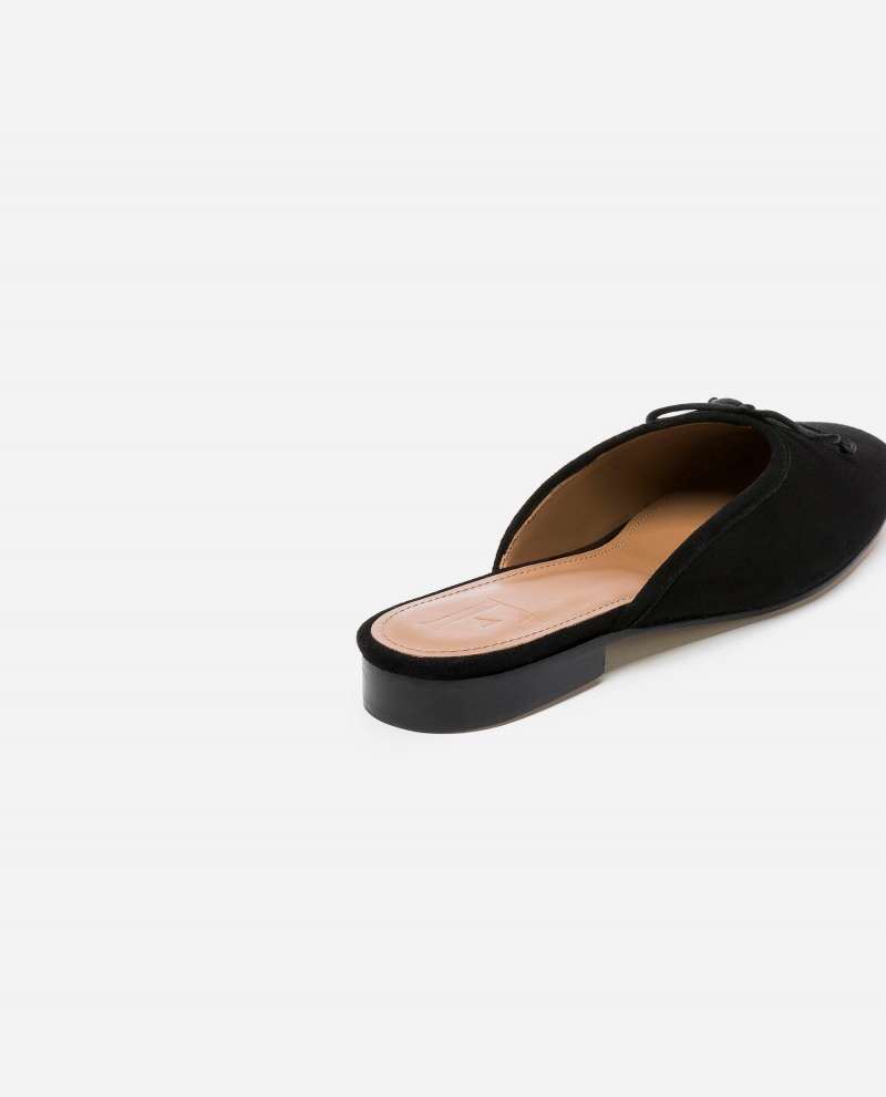 Black Shoes Flattered Malva Suede Ballet Flats | CACIF30555