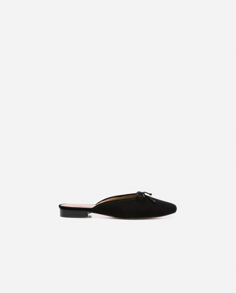 Black Shoes Flattered Malva Suede Ballet Flats | CACIF30555