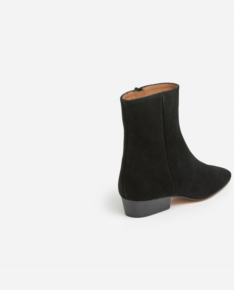 Black Shoes Flattered Rami Suede Boots | MCAHR78337