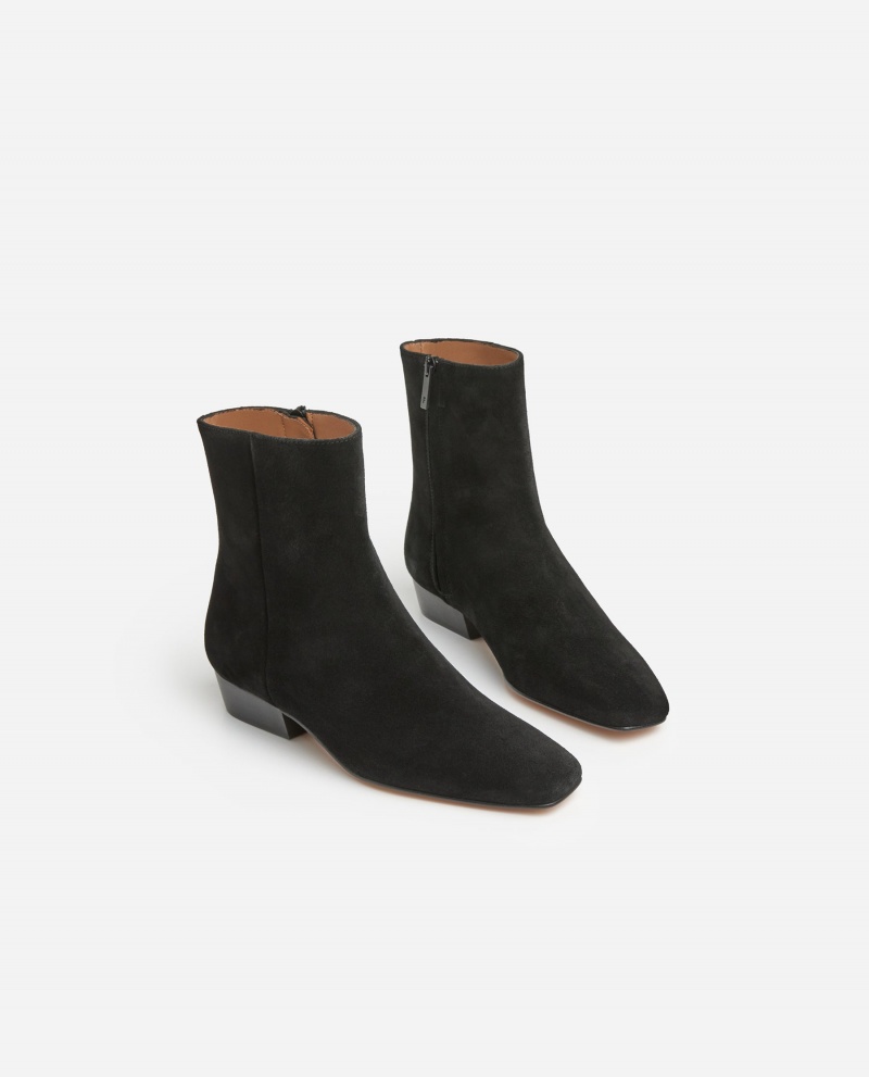 Black Shoes Flattered Rami Suede Boots | MCAHR78337