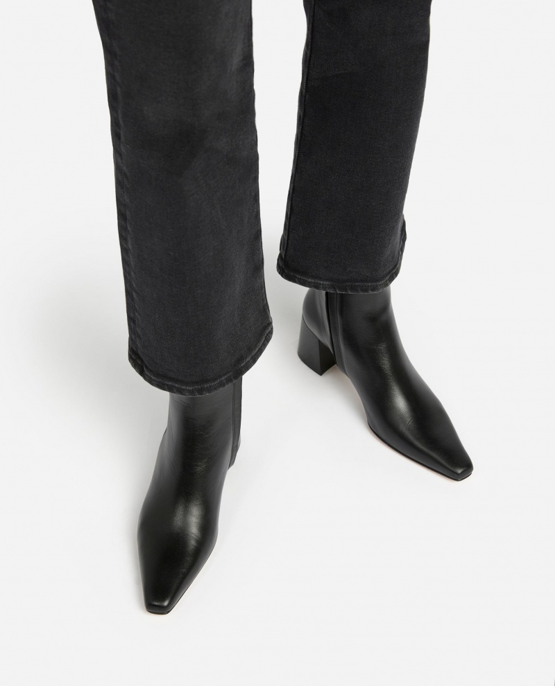 Black Shoes Flattered Riley Leather Boots | SCANY31641