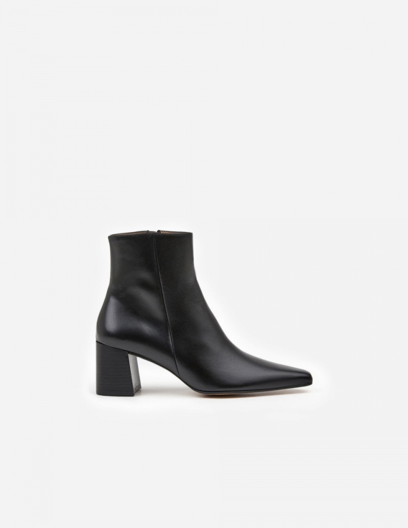 Black Shoes Flattered Riley Leather Boots | SCANY31641