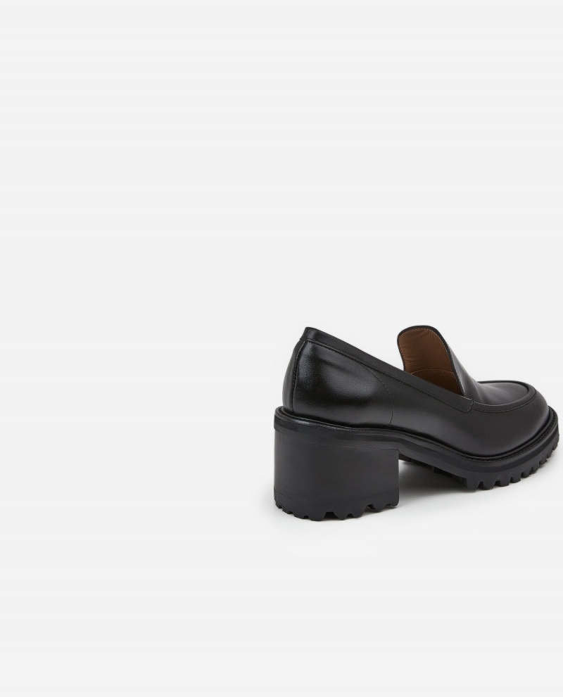 Black Shoes Flattered Saga Leather Loafers | TCAWZ79278