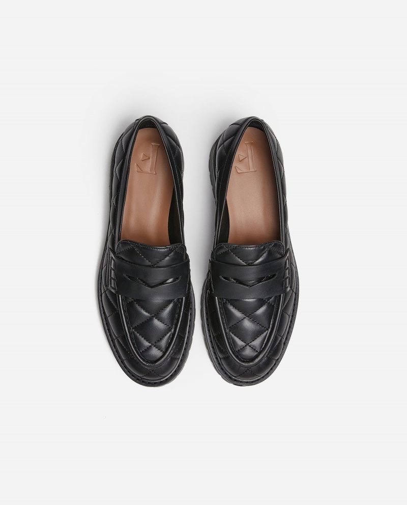 Black Shoes Flattered Signe Leather Loafers | TCAPQ53407