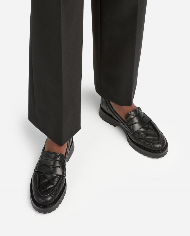 Black Shoes Flattered Signe Leather Loafers | TCAPQ53407